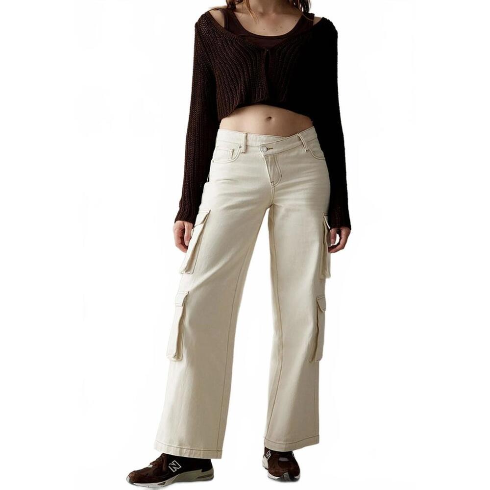 Pacsun Bone Asymmetrical '90s Baggy Cargo Pants NWT Size 24